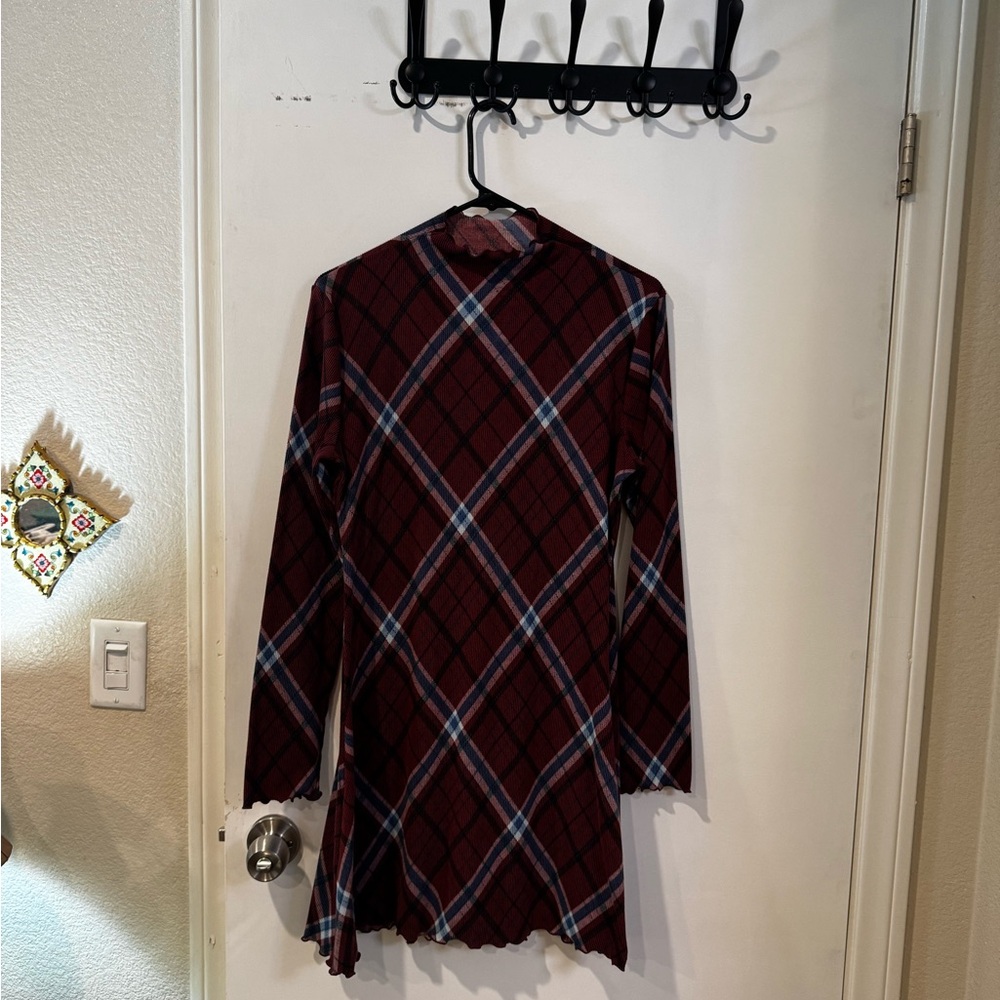Plaid Long Sleeve Dress